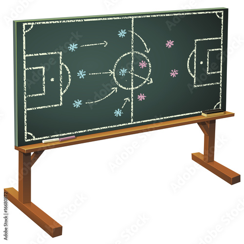 Tableau noir et les tactiques du football (détouré)