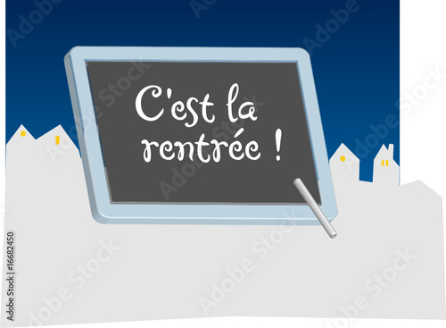 ardoise avec maison