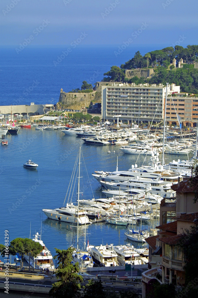 Bird view of sea port of Monte-Carlo, Monaco
