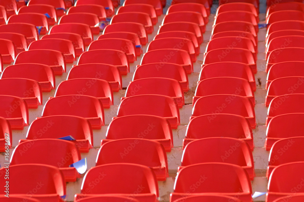 Fototapeta premium Red empty stadium seats
