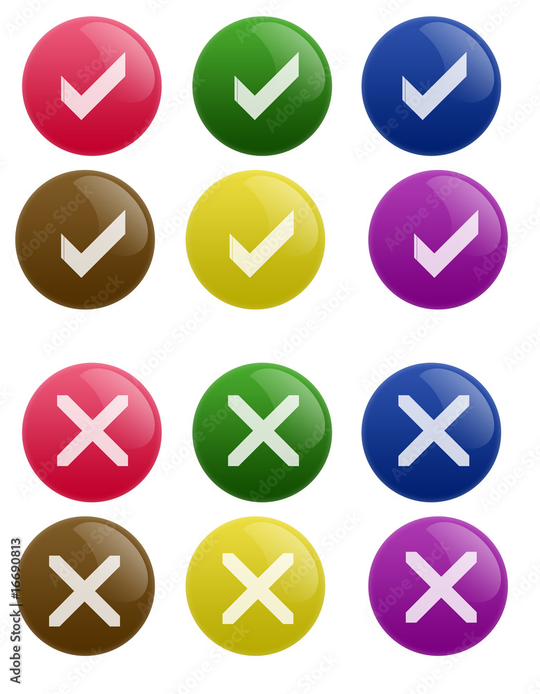 Glossy True False Button Glossy True False Button