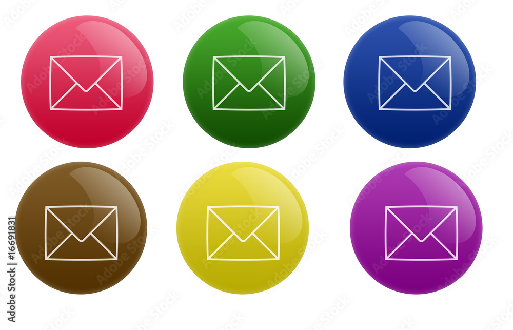 Glossy Mail Button Glossy Mail Button