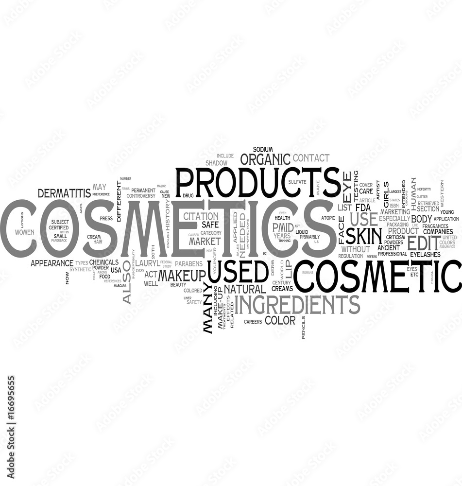Cosmetics word cloud