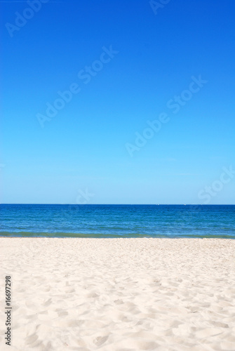Beautiful empty beach with white sand