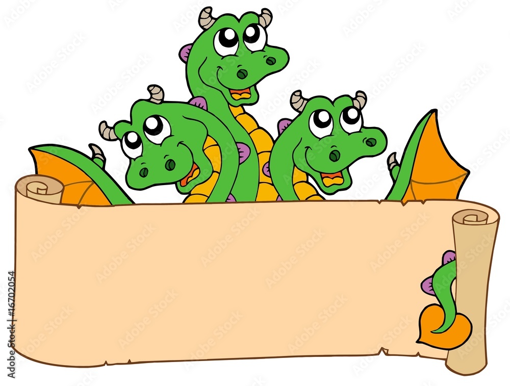Fototapeta premium Dragon with banner