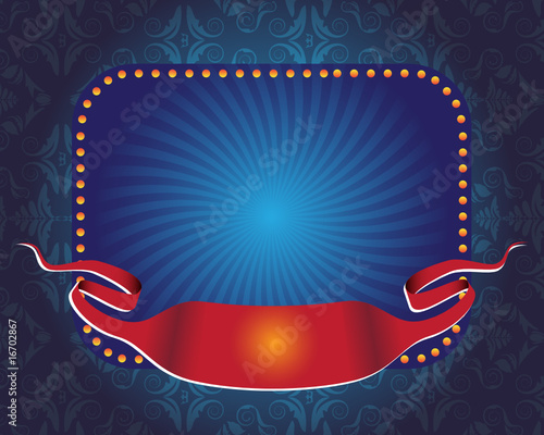 Blue banner and ribbon