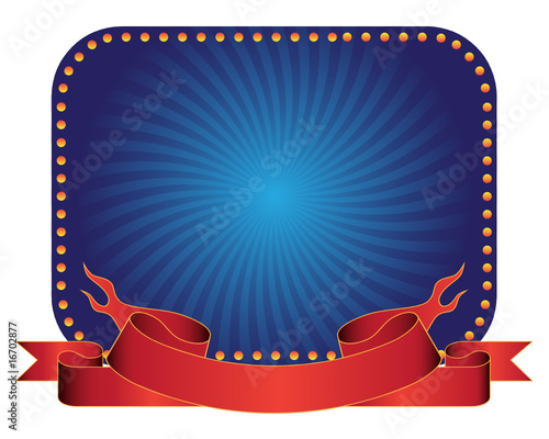 Blue banner and ribbon