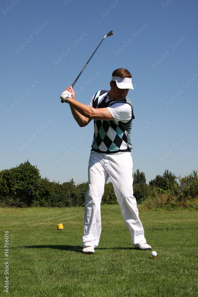 GOLF - Golfspieler beim Abschlag Stock Photo | Adobe Stock