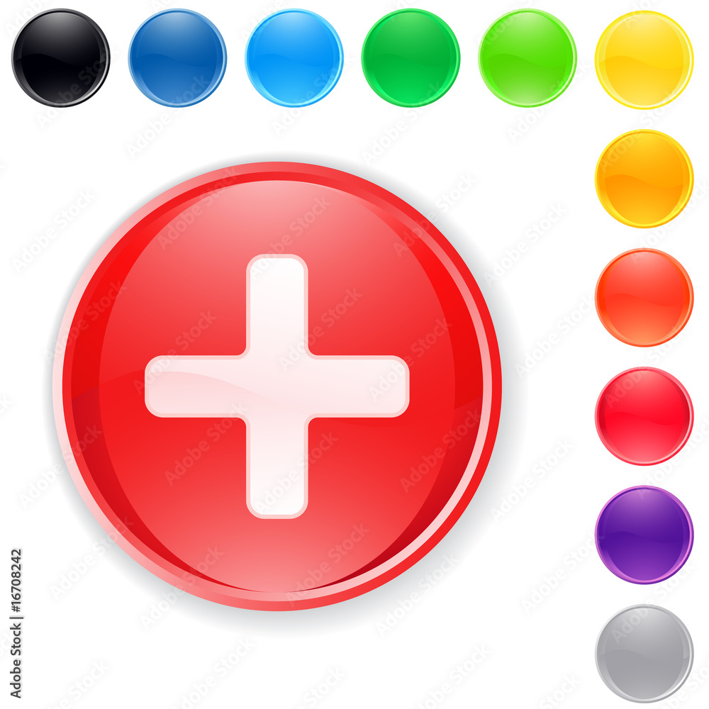 Fototapeta premium shining round web button color vector set