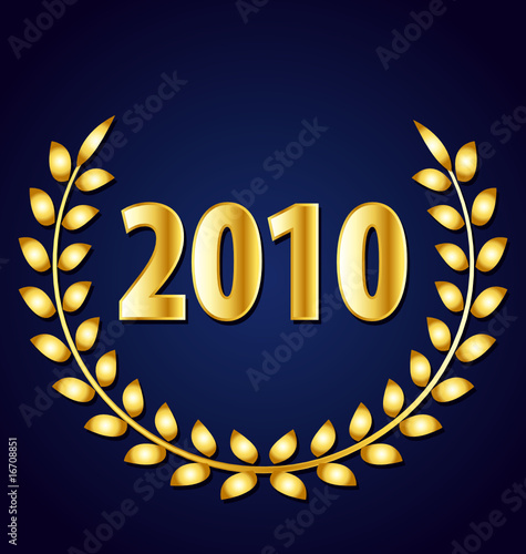 2010 in a gold laurel crown