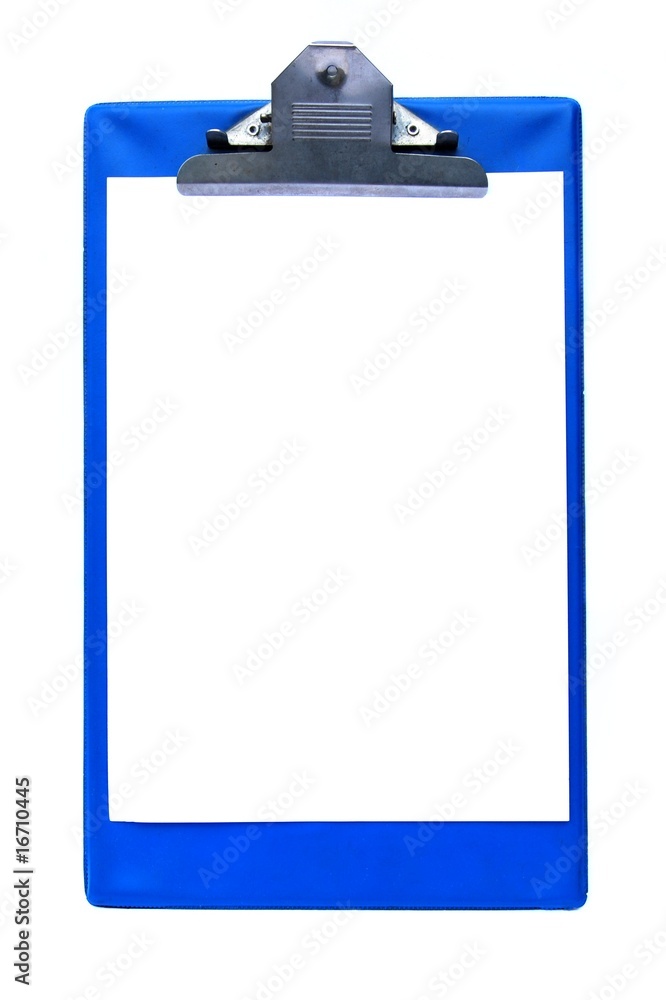 Blank page on clipboard isolated Blank page on clipboard isolated
