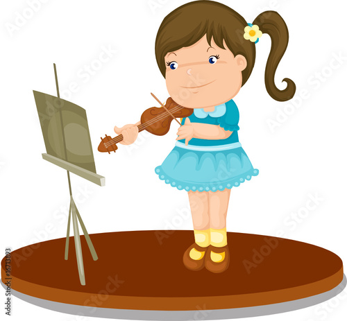 little girl playing violin