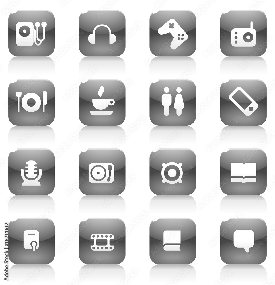 Buttons for music and leisure Buttons for music and leisure