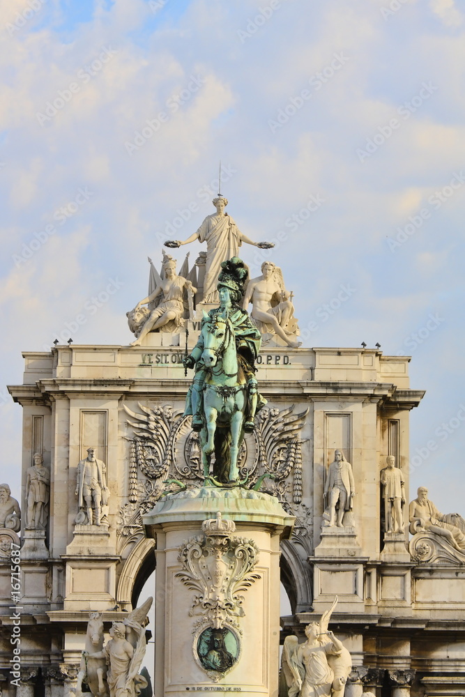 the statue of king Jose I praca do comercio lisbon