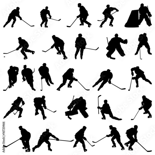 hockey silhouettes set