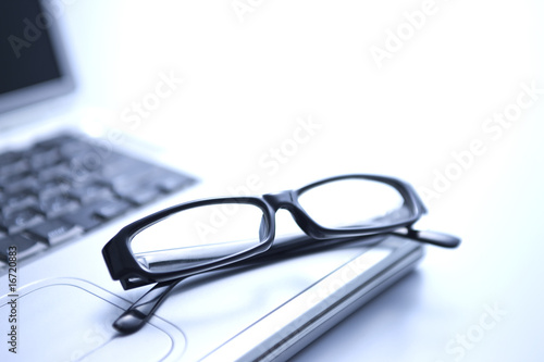 Computer and glasses