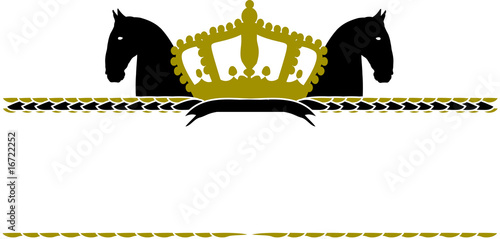 Foto Horse silhouette on white background with crown
