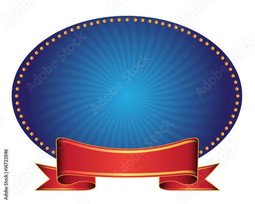 Blue banner and ribbon