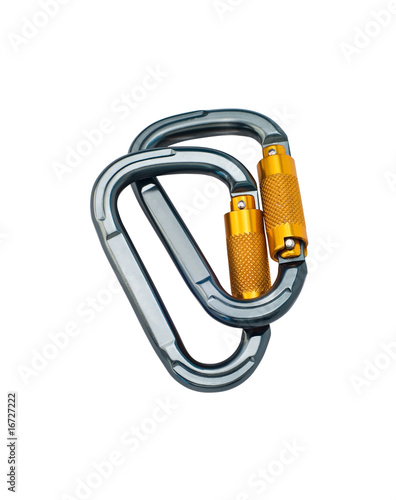 isolated two carabiners
