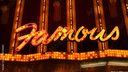 Neon Famous Sign with Lights