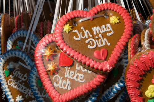 Lebkuchenherzen auf dem Münchner Oktoberfest