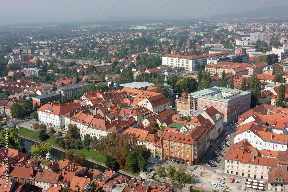 View on Ljubljana from Ljubljana castle, Slovenia
