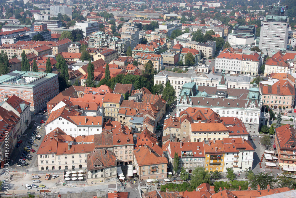View of Ljubljana from Ljubljana castle, Slovenia