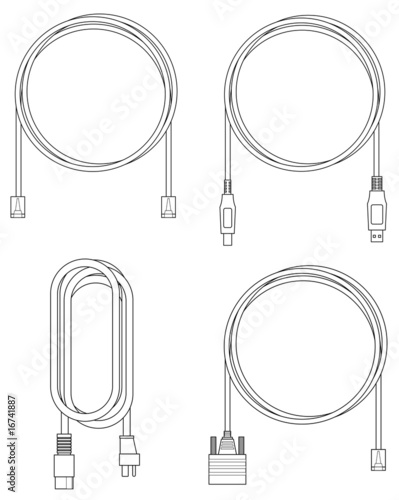 Set of computer cables
