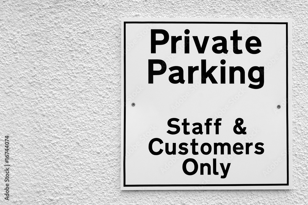 private parking sign with copy space