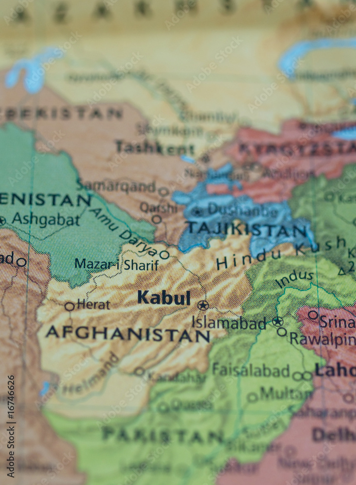 Fototapeta premium Afghanistan Pakistan map