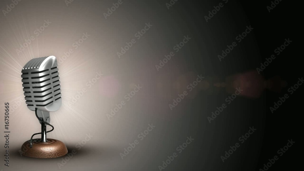 microphone with grey background, loop