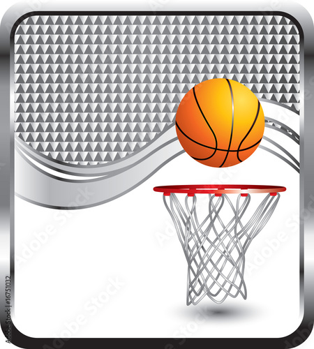basketball on shiny metallic background