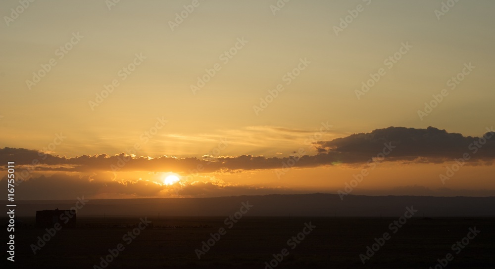 Sunrise in Gobi Desert