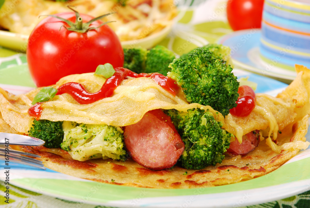 pancake with broccoli pancake with broccoli