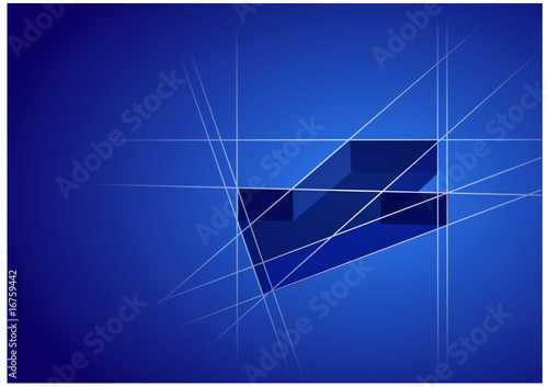 Postkarte Geometrie blau