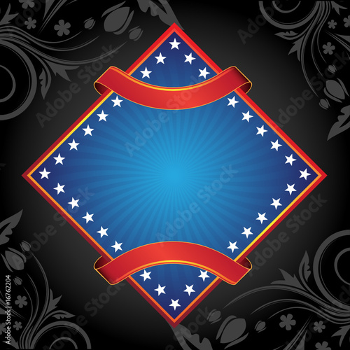 Blue banner and ribbons