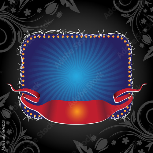 Blue banner and ribbon
