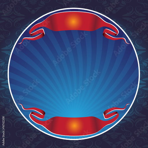 Blue banner and ribbon