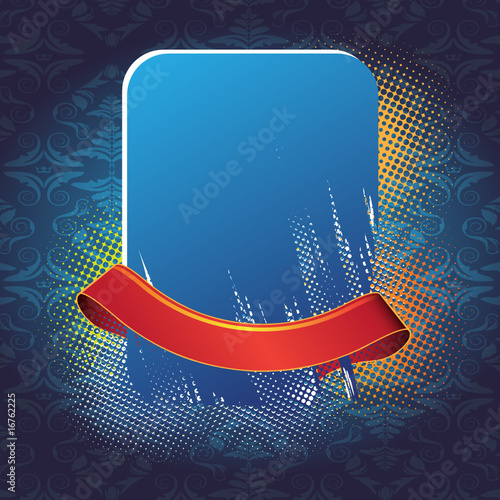 Blue banner and ribbon