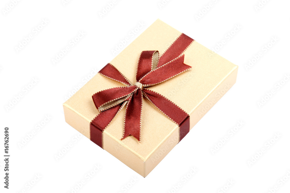 Gift box with ribbon and bow isolated on white background. Gift box with ribbon and bow isolated on white background.