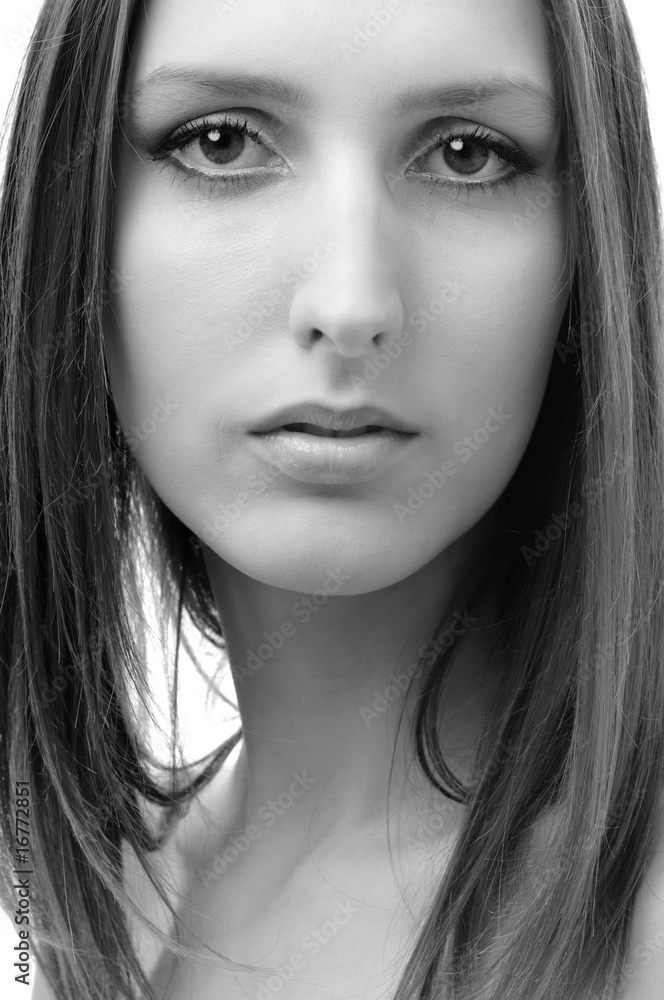 Fototapeta premium Beauty protrait on white