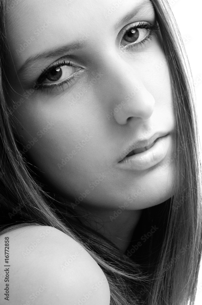 Fototapeta premium Beauty protrait on white