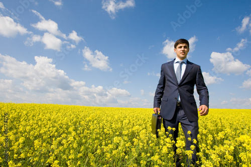 Man in meadow