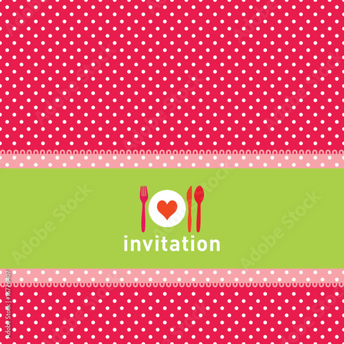 Invitation card with cutlery