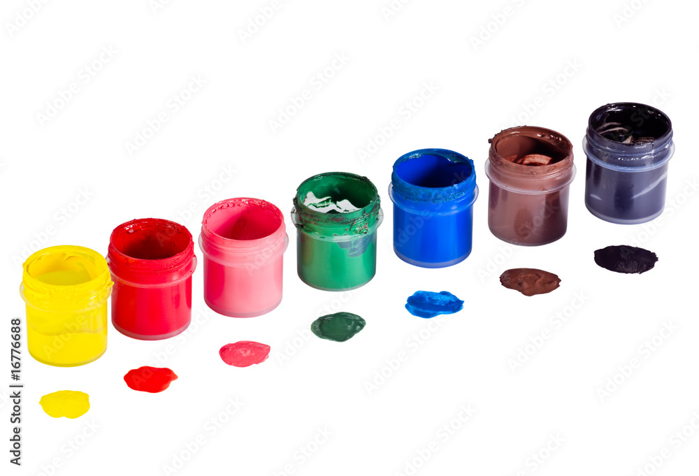 gouache and ink drops