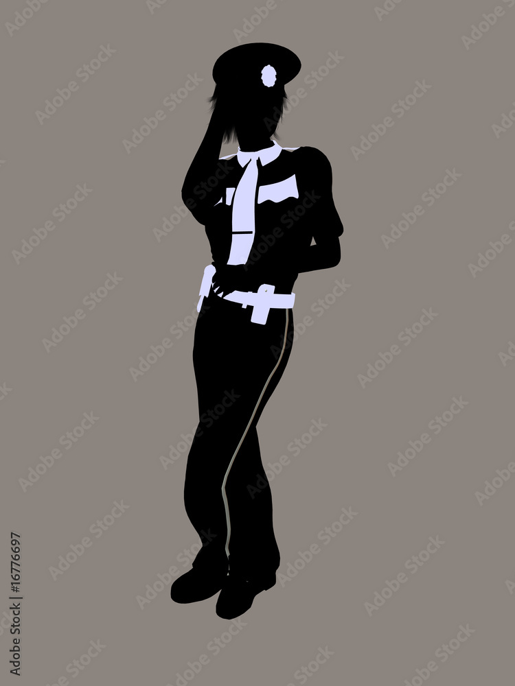 Female Police Officer Illustration Silhouette Female Police Officer Illustration Silhouette