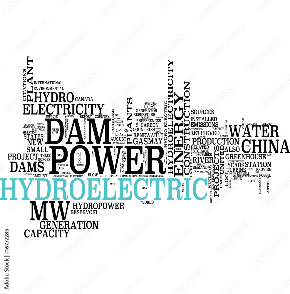 Hydroelectric word cloud