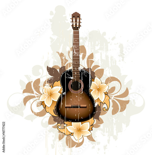Floral abstract with guitar