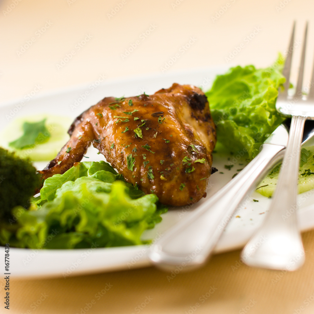 Grilled chicken with green vegetables Grilled chicken with green vegetables