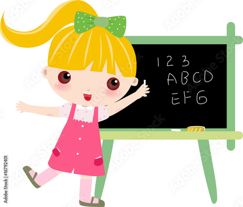 cute girl studying